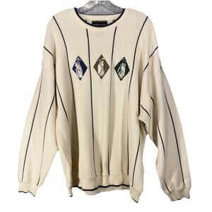 🏌️ Fairway Sport Mens XL Cream Golf Sweater Vintage 90s Fairwaycore 🏌️